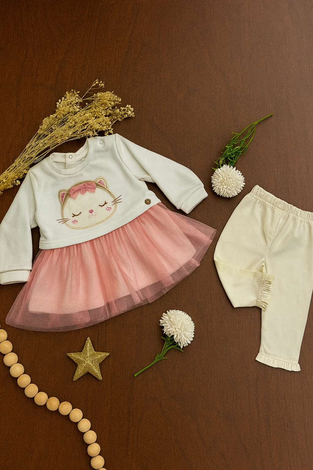 Conjunto de Vestido/Bodi más Pantalón para Bebé | MARIE