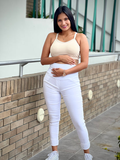 Pantalón Materno 'Nube' Blanco - Boutique Mundo Materno