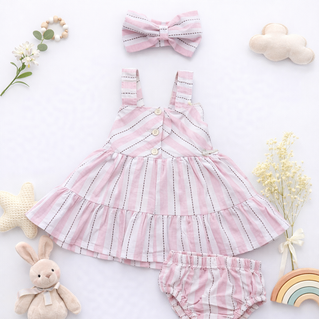 Vestido más Panty más Moño Decorativo para Bebé | CHIC ROSE