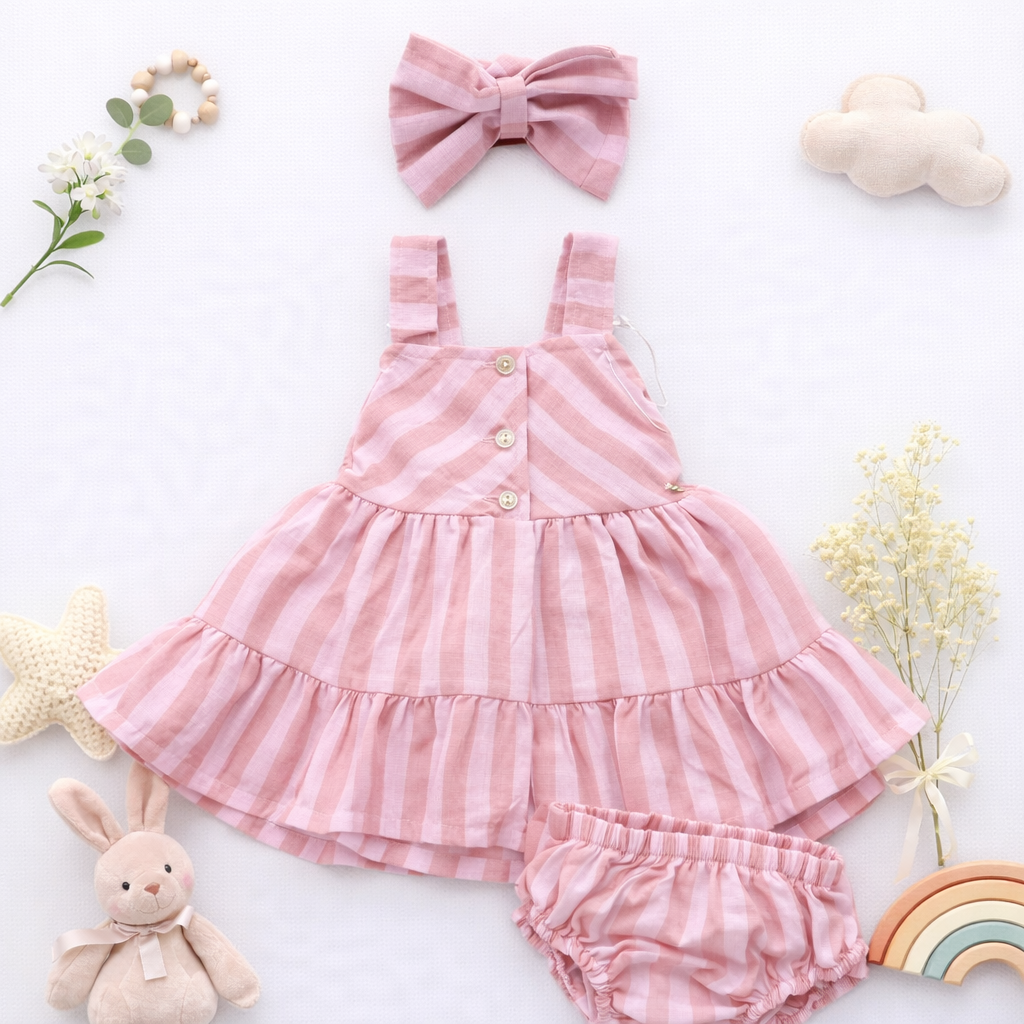 Vestido más Panty más Moño Decorativo para Bebé | CHIC ROSE