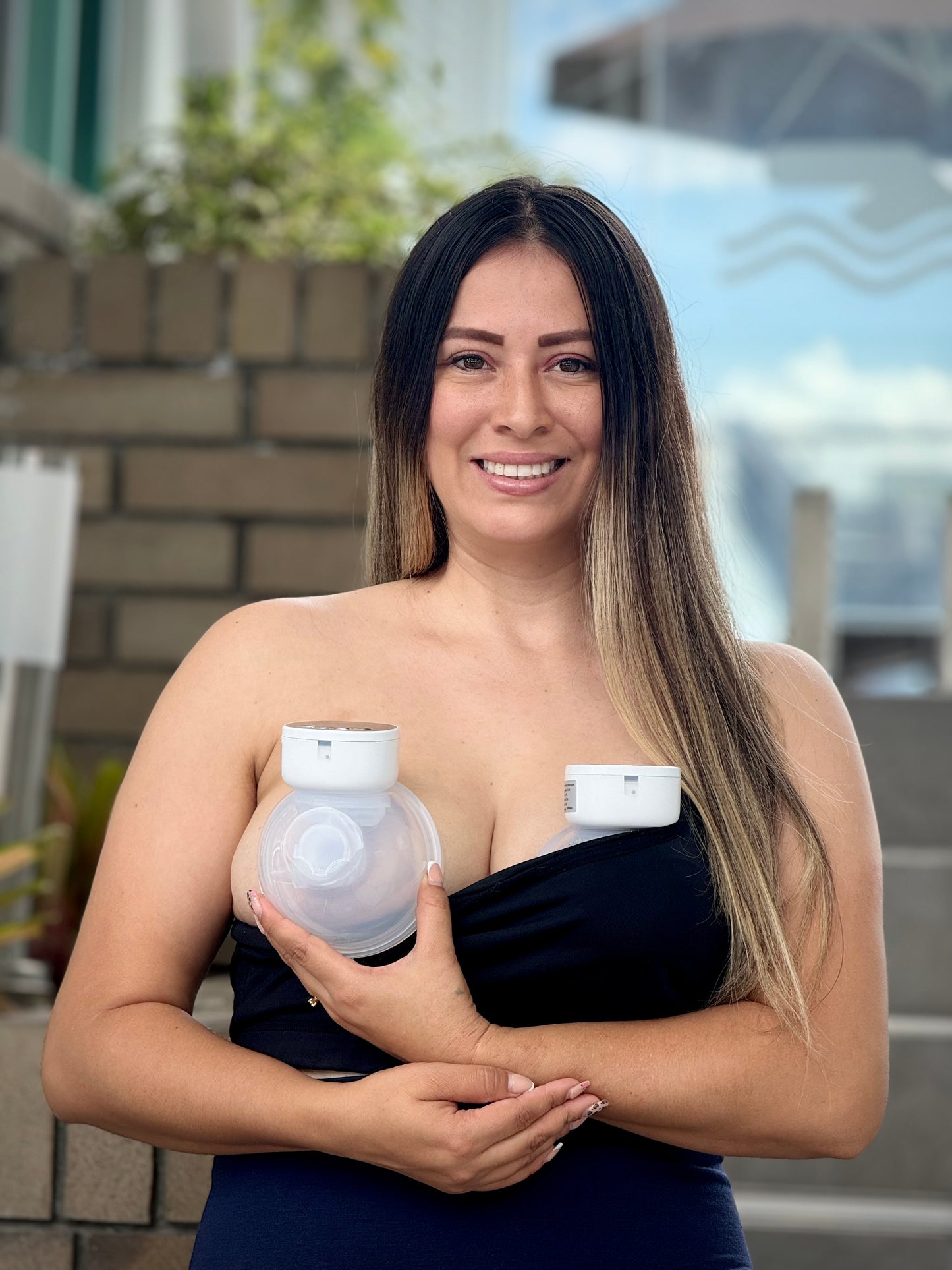 Extractor eléctrico manos libres doble